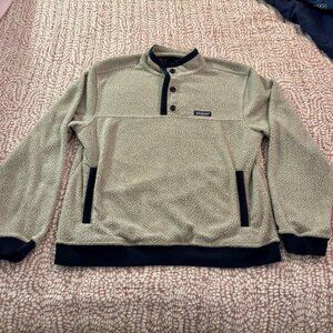 Patagonia Synchilla Mens Medium Shearling Button Pullover Fleece Sweater Jacket